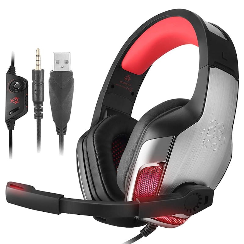 Hunterspider V4 Negro-Rojo RGB - Auriculares Gaming - Ítem