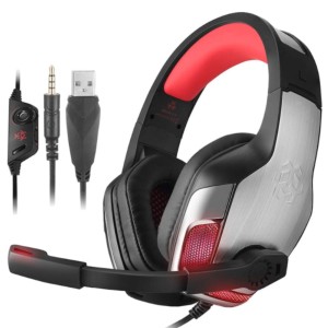 Hunterspider V4 Preto-Vermelho RGB - Fones de ouvido para jogos