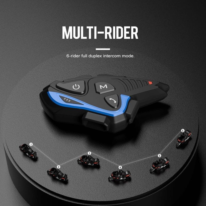 Hysnox Shark X6 Pro Full Duplex pour 6 pilotes - Interphone moto - Ítem6