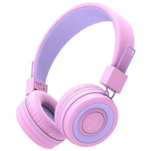 iClever BTH02 Rosa - Auriculares bluetooth para niños