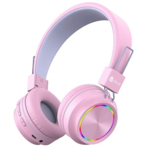 iClever BTH03 Rose - Ecouteurs Bluetooth pour enfants