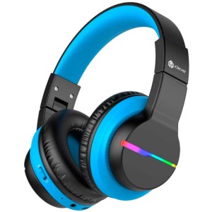 iClever BTH12 Negro+Azul - Auriculares Inalámbricos para niños