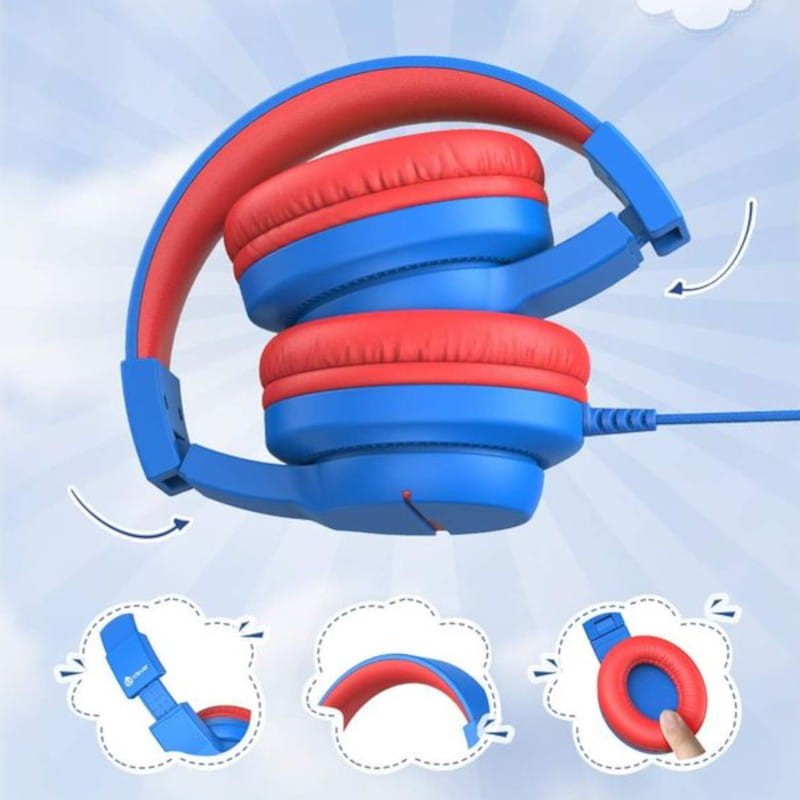 Auriculares Bluetooth para niños, 85/94 dB de volumen limitado para niños,  audífonos sobre la oreja para niños pequeños con micrófono integrado