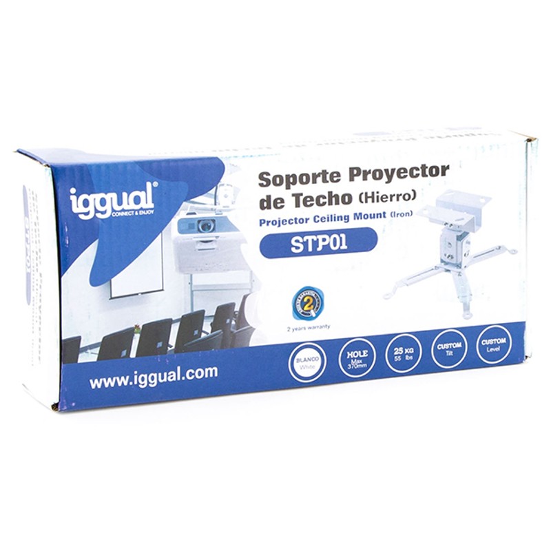 iggual SPT01 Soporte proyector techo blanco