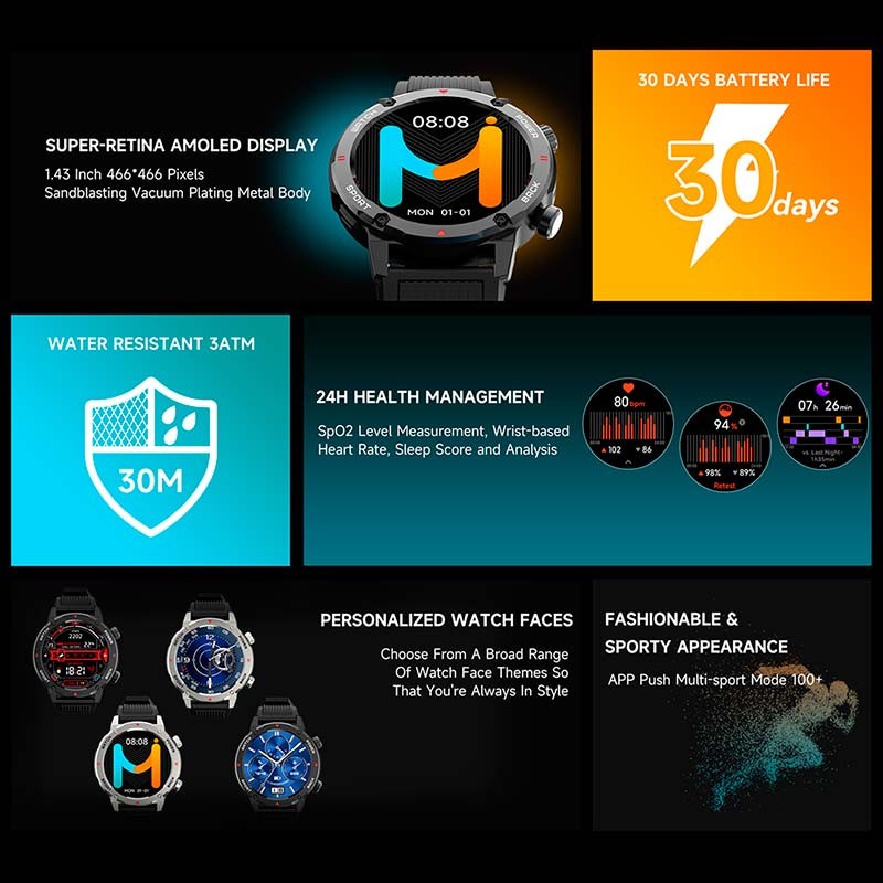Imiki D2 Preto - Smartwatch - Item5
