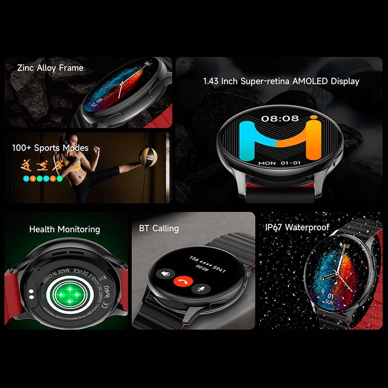 Imiki KW66 Pro Noir avec Bracelet Magnétique + Silicone - Montre Connectée - Item2