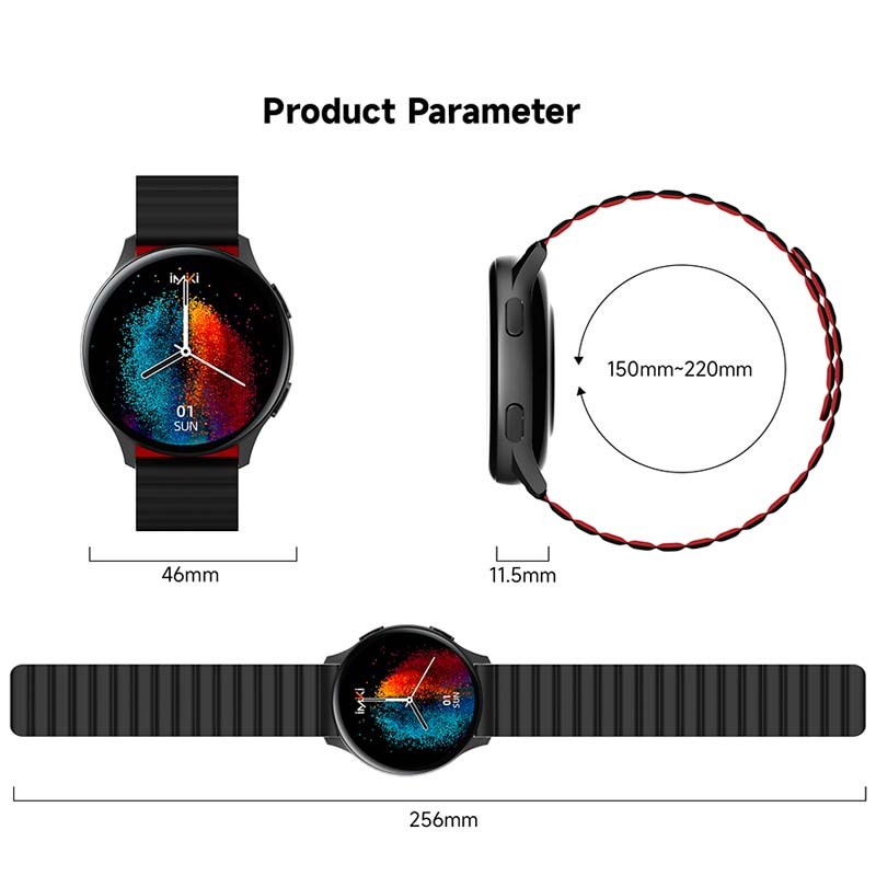Imiki KW66 Pro Noir avec Bracelet Magnétique + Silicone - Montre Connectée - Item3