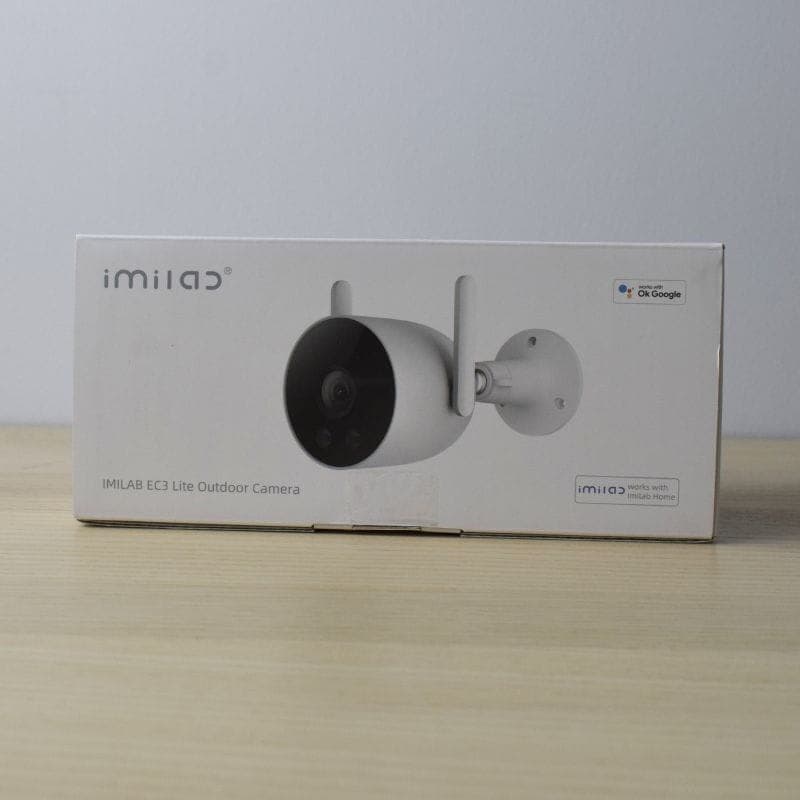 foto real da caixa da câmera de segurança IP externa Imilab EC3 Lite 2K IP66