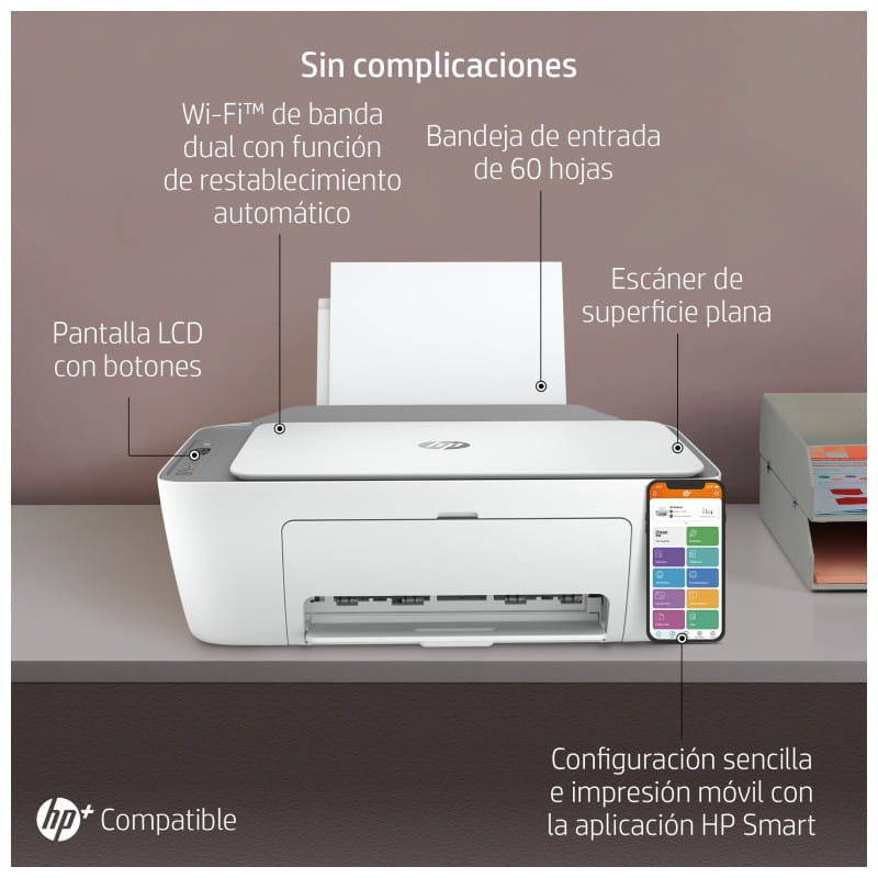 Imprimante Multifonction HP DeskJet 2720e, avec technologie à jet d'encre  thermique et Wi-Fi