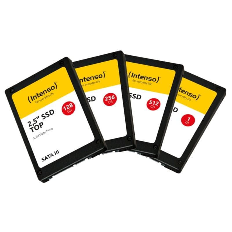 Diferentes capacidades de almacenamiento del Disco SSD Intenso Top 256 GB SATA III 3D NAND Negro/Blanco