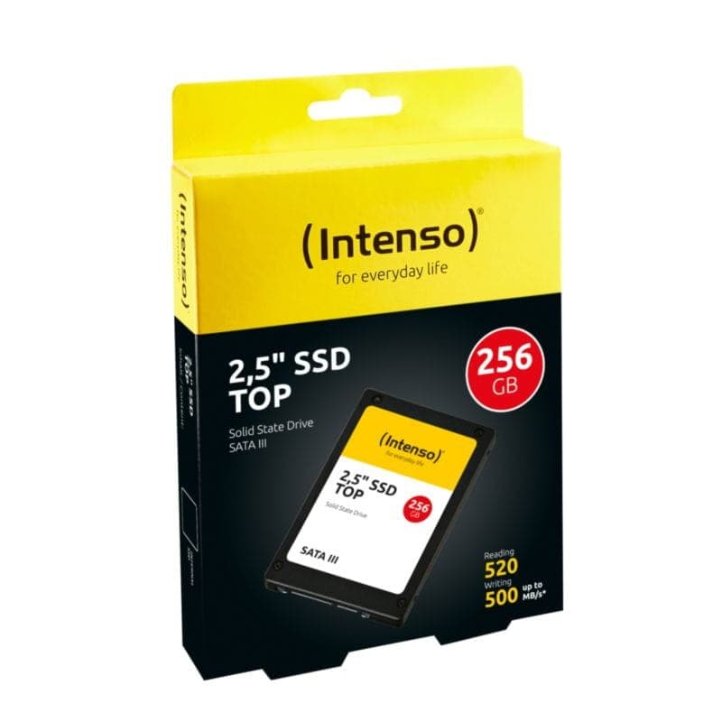 Caja del Disco SSD Intenso Top 256 GB SATA III 3D NAND Negro/Blanco