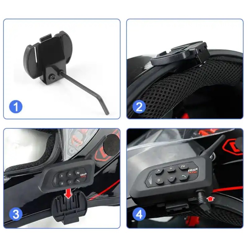 EJEAS V4 Plus Mesh Intercom moto pour 4 conducteurs en conversation simultanée - Ítem8