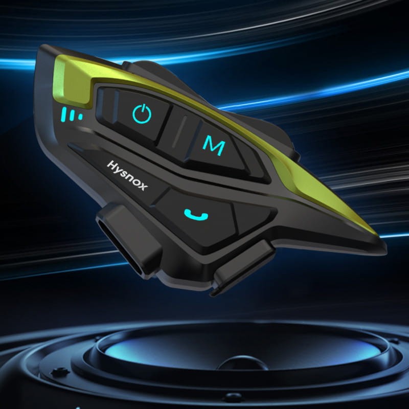 Intercomunicador para Motocicleta Hysnox Shark 08 Bluetooth 8 dispositivos verde - Item3