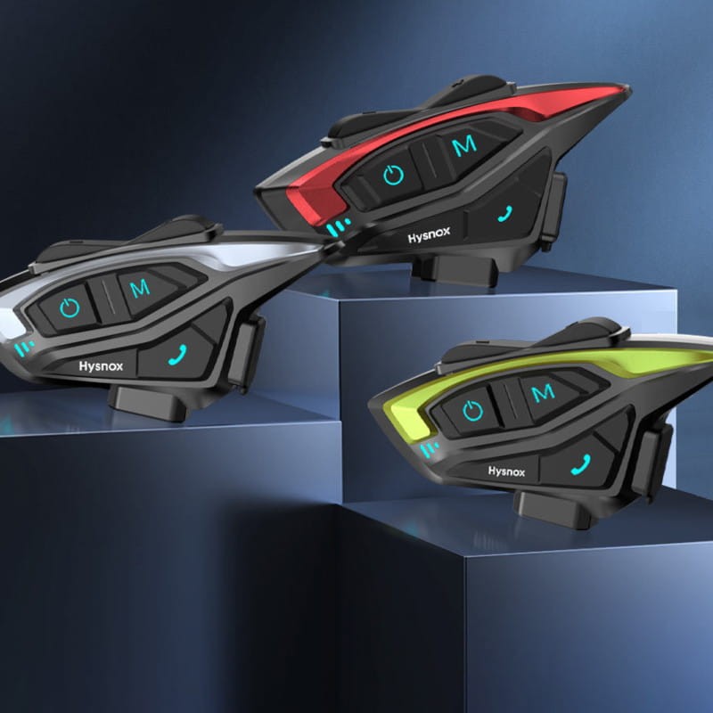 Intercomunicador para Motocicleta Hysnox Shark 08 Bluetooth 8 dispositivos verde - Item6