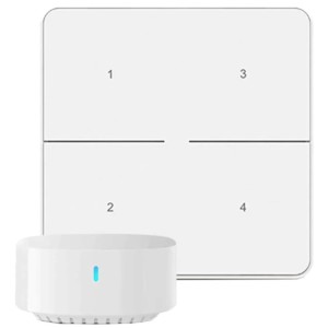Kit Broadlink Interruptor Broadlink Smart Button + Hub S3 WiFi Fast-con Blanco