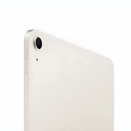 Apple iPad Air 2025 11 pulgadas blanco, borde aluminio claro, cámara trasera única con aro negro y botones laterales discretos, diseño minimalista y fino