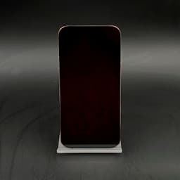iPhone 14 Pro Max morado oscuro renovado 256GB en soporte blanco; pantalla grande sin notch visible, bordes metálicos pulidos, estado excelente.
