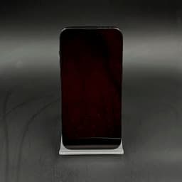 iPhone 14 Pro Max 128GB Preto Sideral renovado, condição excelente; tela grande sem trincas, notch discreto, bordas retas e acabamento premium em suporte