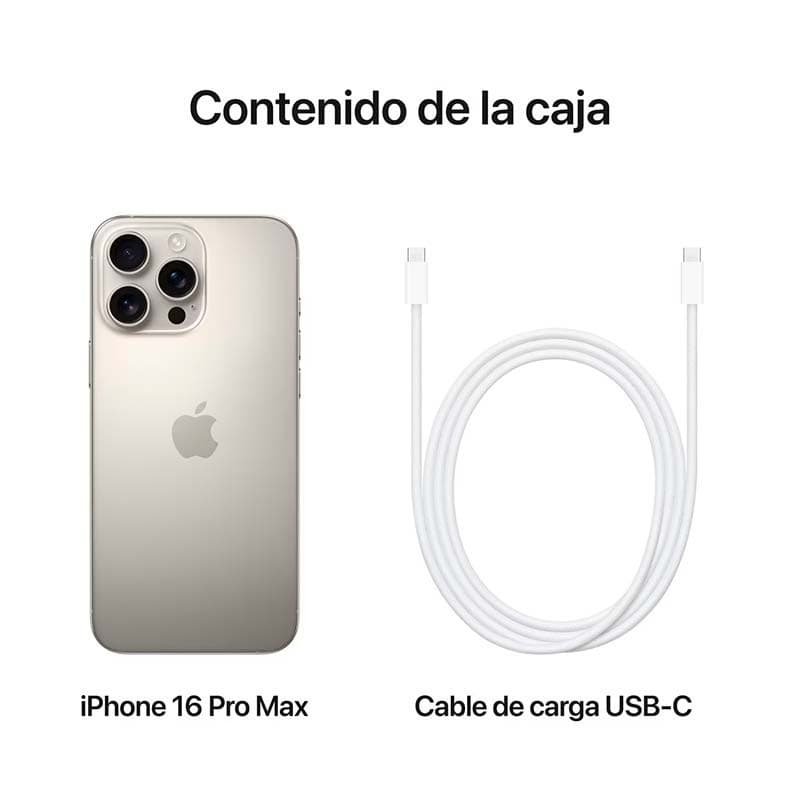 conteúdo da embalagem do Telefone móvel Apple iPhone 16 Pro Max 5G 256GB Natural