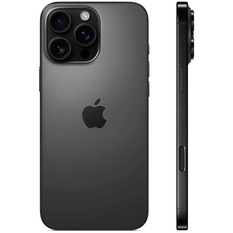iPhone 16 Pro Max 5G 256 Go Noir Titane Reconditionné - Excellent État Vue arrière et latérale