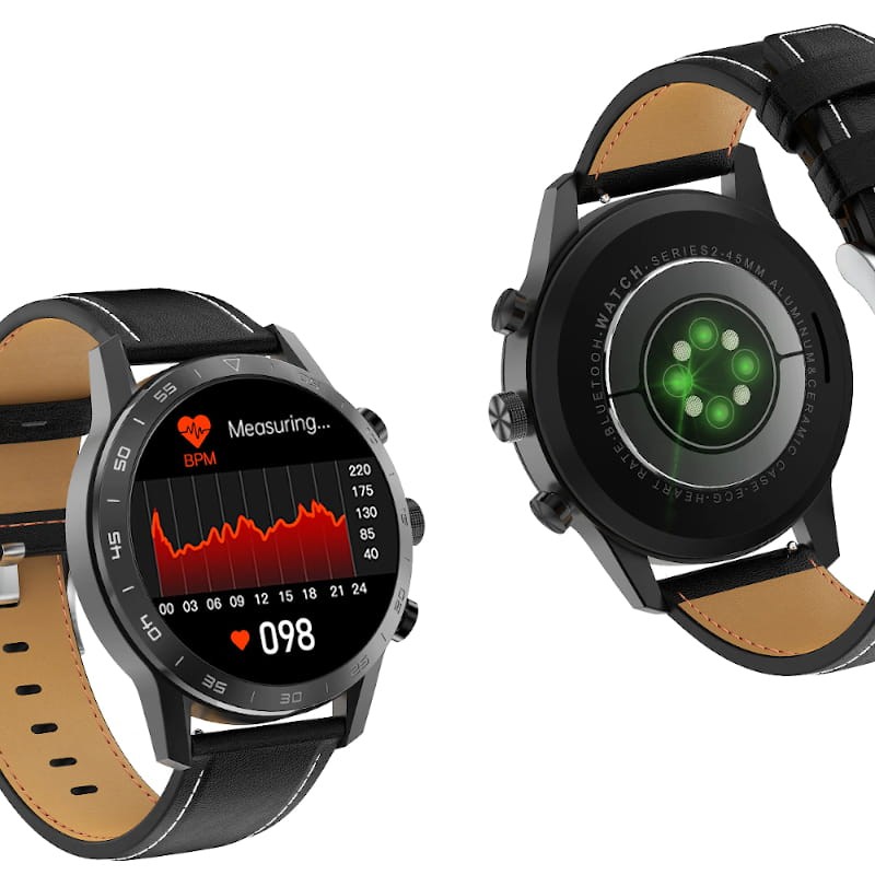 smart watch with leather strap