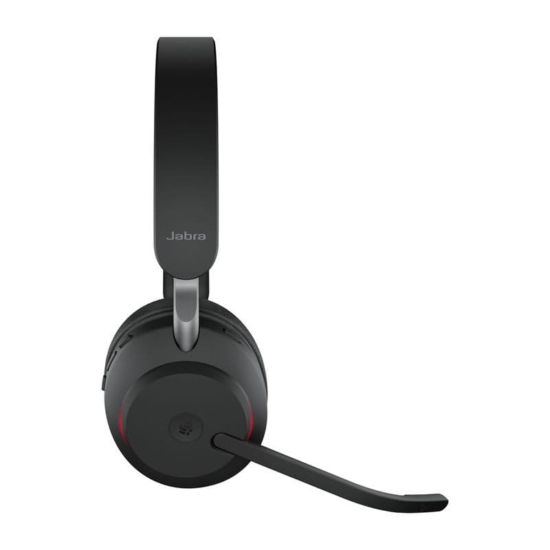 Lateral de Jabra Evolve2 65 MS Stereo Bluetooth Negro - Auriculares Inalámbricos