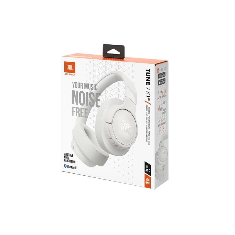 JBL Tune 770NC - Cancelación de ruido - Manos libres BT - Blanco