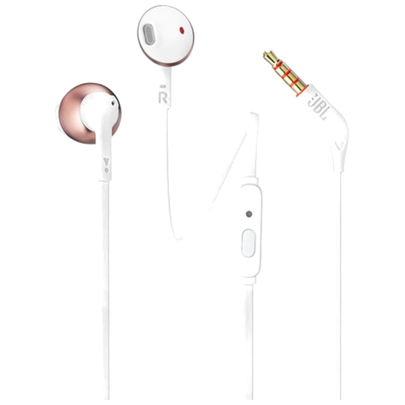 JBL Pure Bass T205 Branco e Rose Gold - Auriculares In-Ear - Item