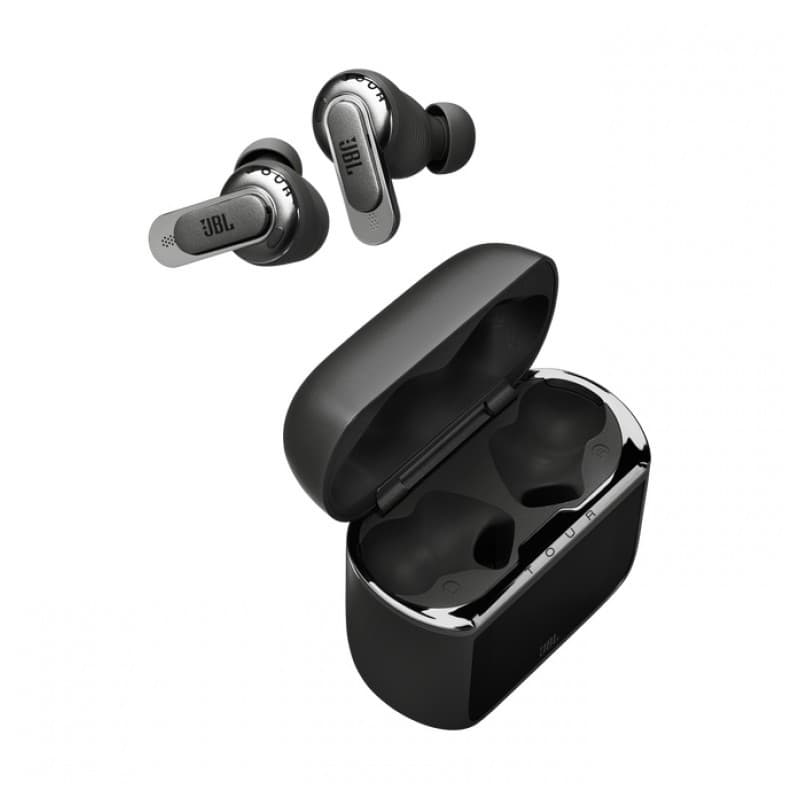 JBL Tour Pro 3 Negro - vista superior del estuche de carga abierto