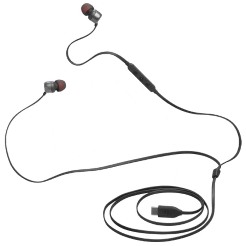 JBL Tune 310C USB-C Noir - Écouteurs intra-auriculaires Vue complète de la longueur du câble