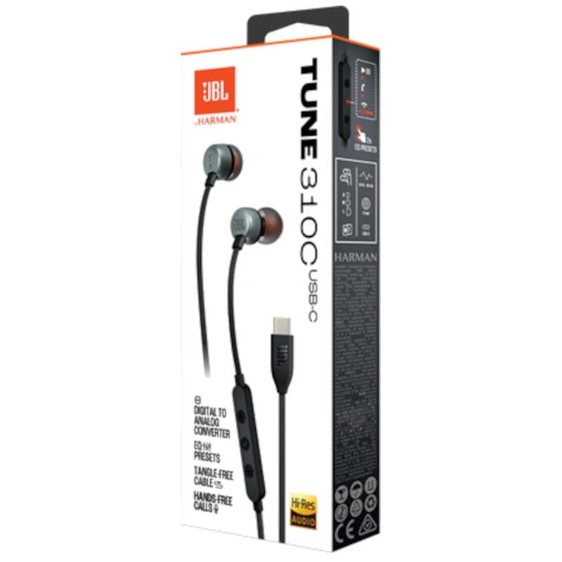 JBL Tune 310C USB-C Noir - Boîte pour écouteurs intra-auriculaires