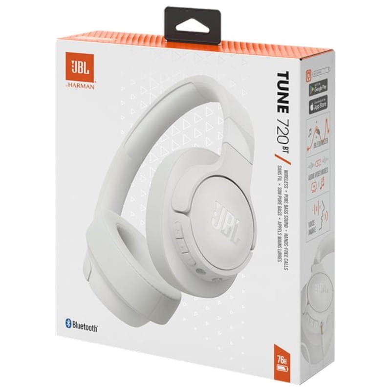 JBL Auriculares Tune 720BT, inálambricos por Bluetooth, 76 horas de  reproducción con Pure Bass, plegables, blanco : : Electrónica