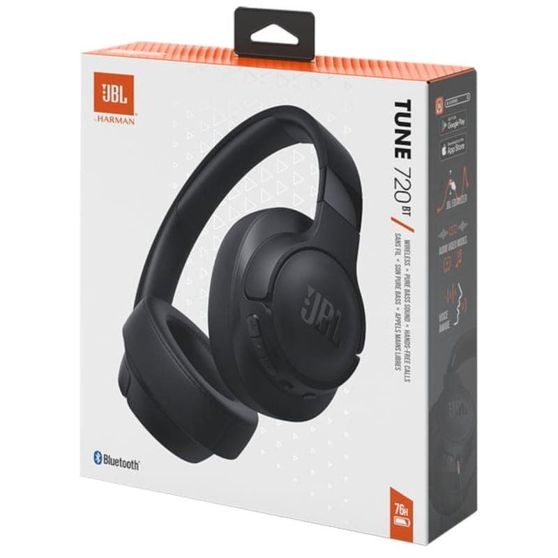 Caixa de JBL Tune 720BT Preto - Auscultadores Bluetooth