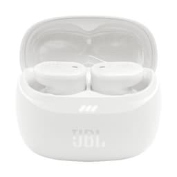 JBL Tune Buds 2 Blanco con estuche de carga abierto