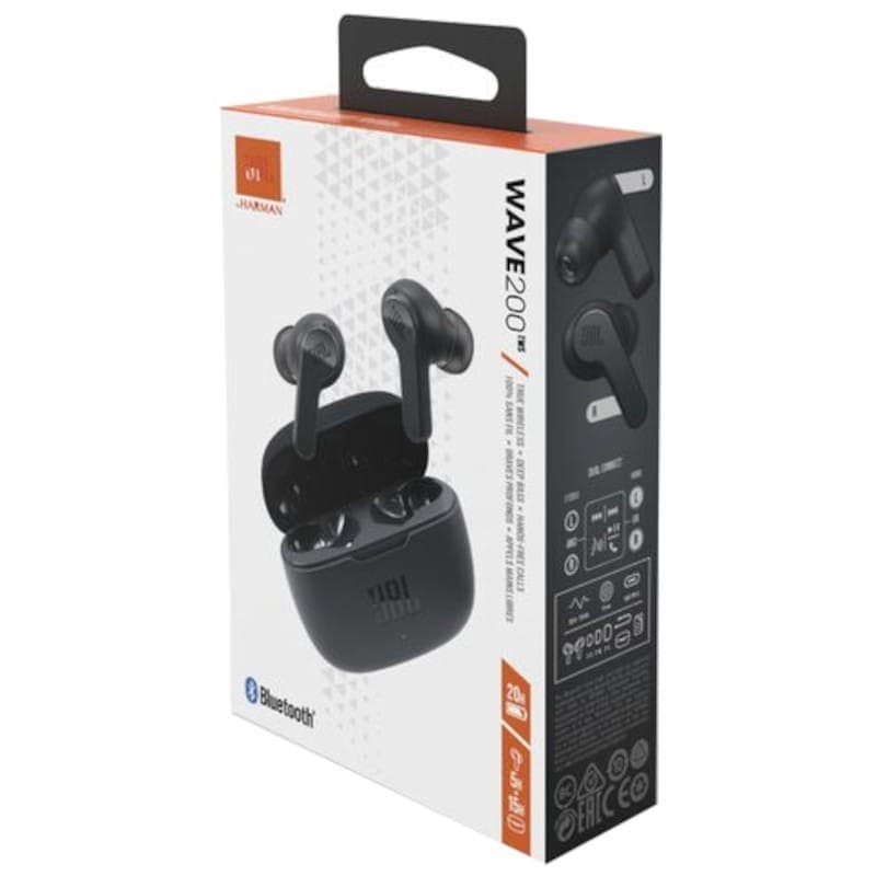 JBL Wave 200 TWS Preto - Auriculares Bluetooth - Preto