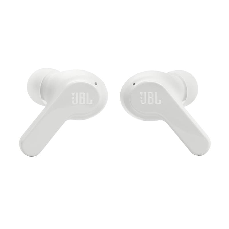Vue arrière des écouteurs Bluetooth JBL Wave Beam Blanc