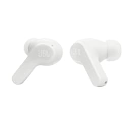 Vue arrière et latérale des écouteurs Bluetooth JBL Wave Beam Blanc