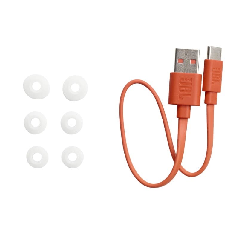 Contenu de la boîte des écouteurs Bluetooth JBL Wave Beam Blanc