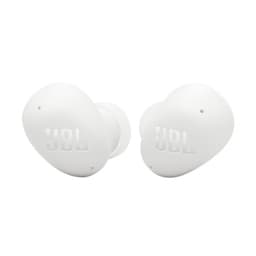 JBL Wave Buds 2 Branco com ANC, dois fones intra-auriculares sem fio em acabamento branco fosco, formato ergonômico compacto com logo JBL em relevo