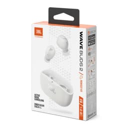 JBL Wave Buds 2 Branco com estojo de carregamento, earbuds intra-auriculares brancos, LEDs indicadores, destaque para ANC, chamadas nítidas e autonomia