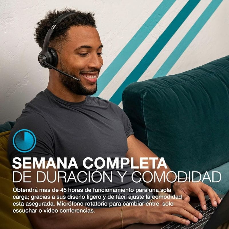 JLab Go Work Micrófono plegable Bluetooth Negro, Azul - Auriculares Inalámbrico y alámbrico - Ítem4