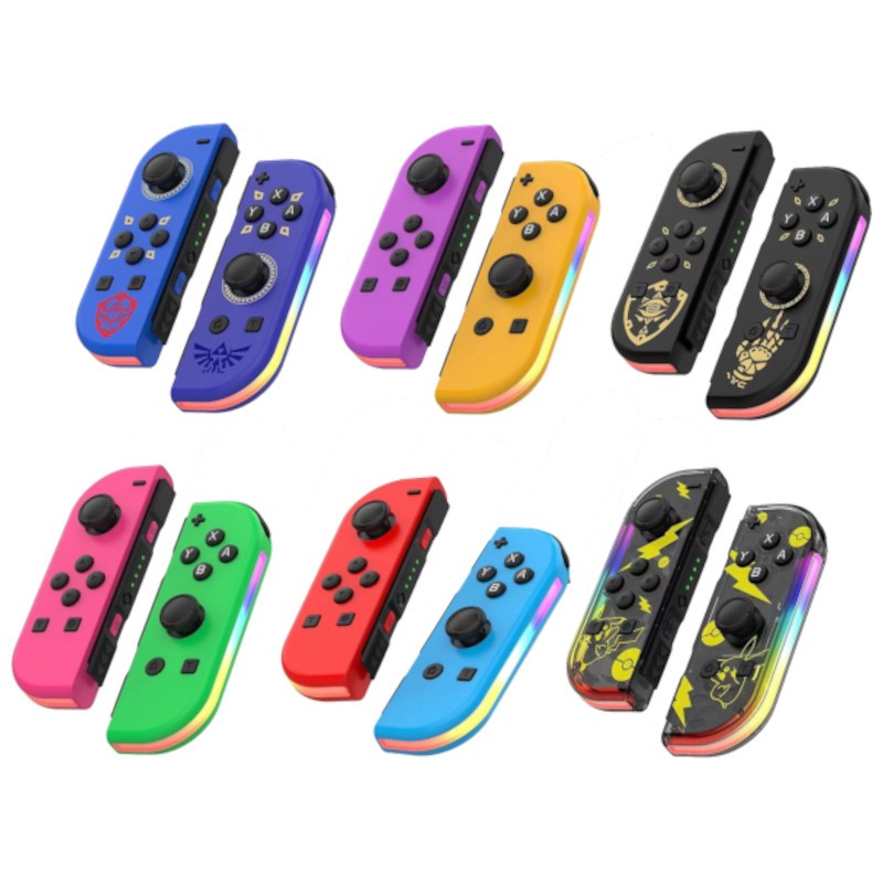 Ensemble de manettes Joy-Con gauche/droite compatible Nintendo Switch Rose Vert RGB - Ítem1