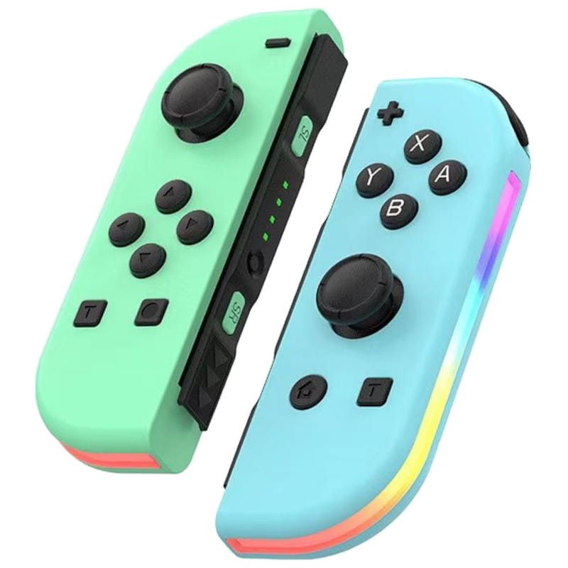 Conjunto de controle Joy-Con Esq/Dir Nintendo Switch compatível Light Verde Azul RGB - Item