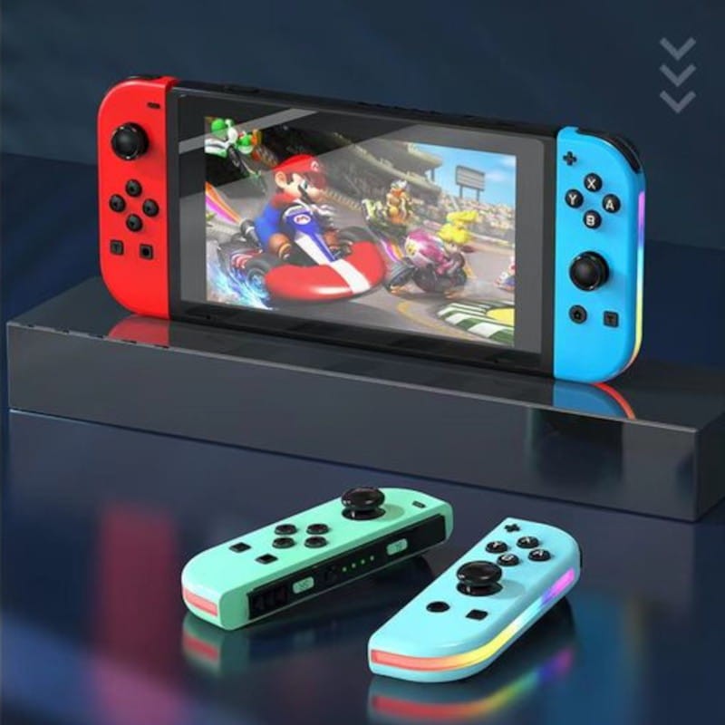 Conjunto de controle Joy-Con Esq/Dir Nintendo Switch compatível Light Verde Azul RGB - Item3
