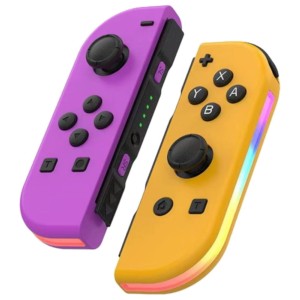 Conjunto de controle Joy-Con Esq/Dir compatível com Nintendo Switch Violeta Laranja RGB