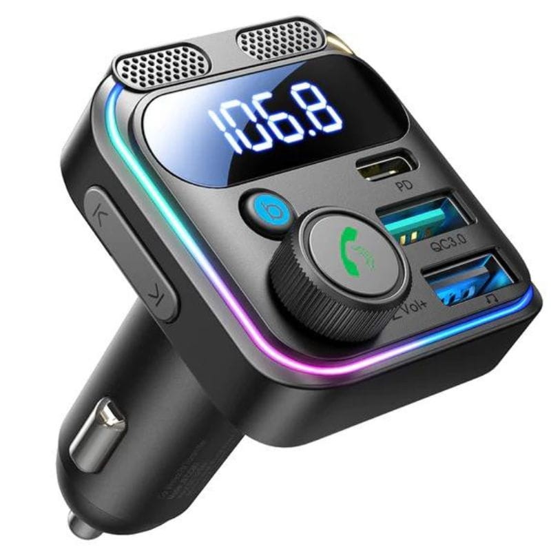 Joyroom JR-CCB01 Transmetteur audio Bluetooth pour voiture avec chargeur 48W Noir - Ítem2