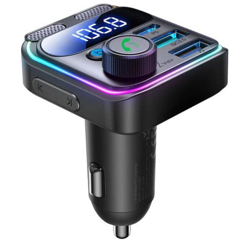 Joyroom JR-CCB01 Transmissor áudio Bluetooth para automóvel com carregador 48W Preto - Item3