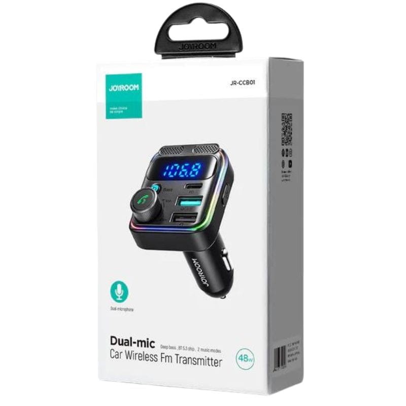 Joyroom JR-CCB01 Transmetteur audio Bluetooth pour voiture avec chargeur 48W Noir - Ítem4