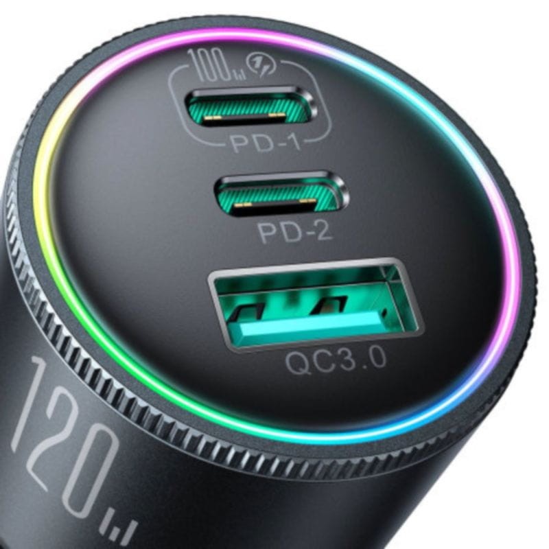 Joyroom JR-CCN07 120 W 3 em 1 USB-A e USB tipo C - Carregador de isqueiro - Item3