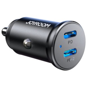 Joyroom JR-CCN06 Dual USB-C Mini Metal - Chargeur de voiture